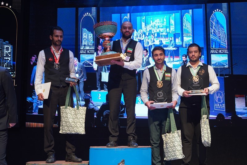 پایان رنکینگ‌های کشوری اسنوکر و پاکت بیلیارد آقایان در هتل آراز نوشهر